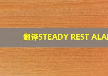 翻译STEADY REST ALARM